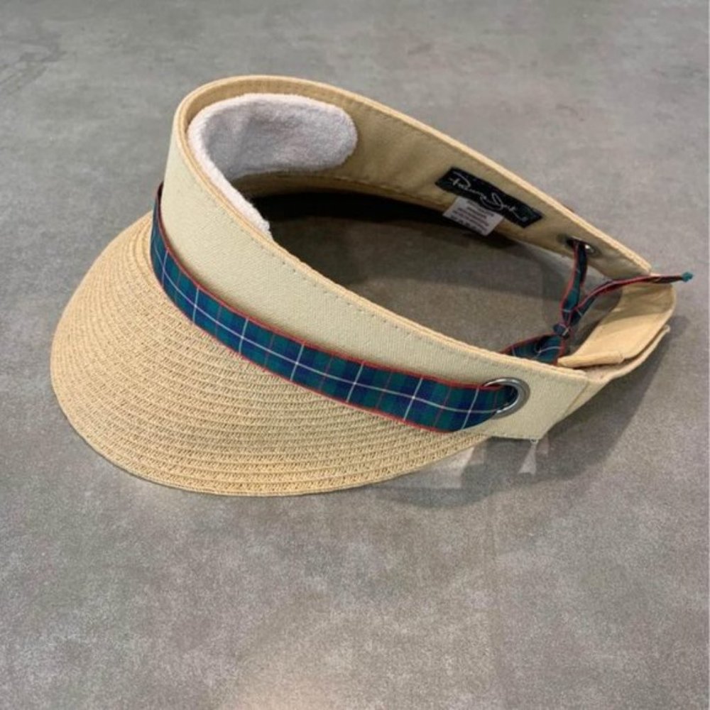 Panama Jack womans golf sun visor. Removable plus accent. Velcro adjustment.